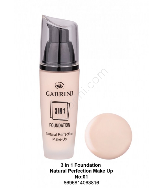 GABRINI 3 IN 1 FOUNDATION NATURAL PERFECTION MAKE UP No:01